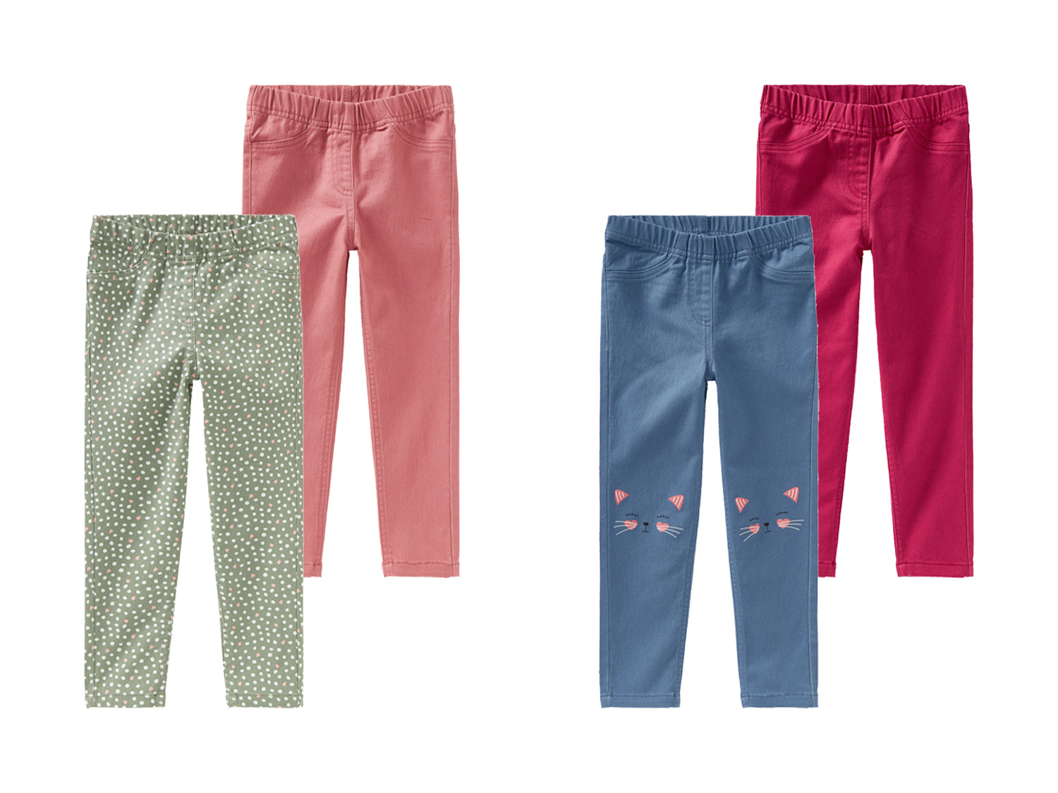 lupilu® Set van 2 leggings van een katoenmix