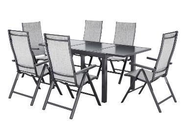 LIVARNO® Ensemble de jardin Houston : table extensible avec 6 fauteuils pliants