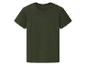 Donkergroen T-shirt met korte mouwen en ronde hals.