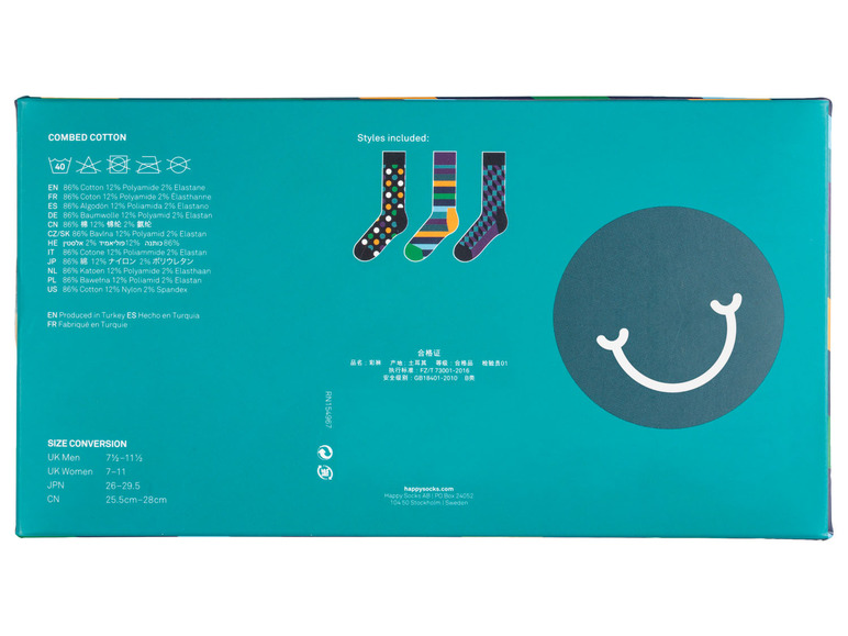 Ga naar volledige schermweergave: Happy Socks Set van 3 paar sokken in geschenkbox - afbeelding 7