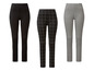 Trois types de leggings : noir, à carreaux et à rayures.