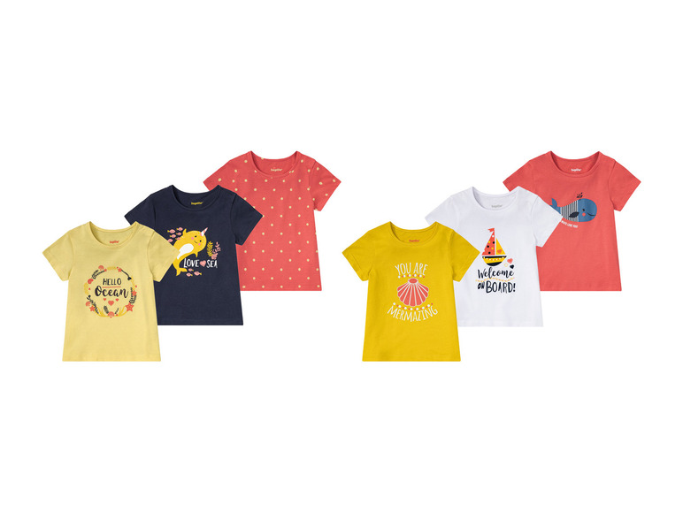 Ga naar volledige schermweergave: lupilu® Set van 3 katoenen T-shirts - afbeelding 1