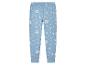 Lichtblauwe leggings met bloemenprint.