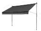 Store latéral gris de 300cm de large avec une extension maximale de 150cm.