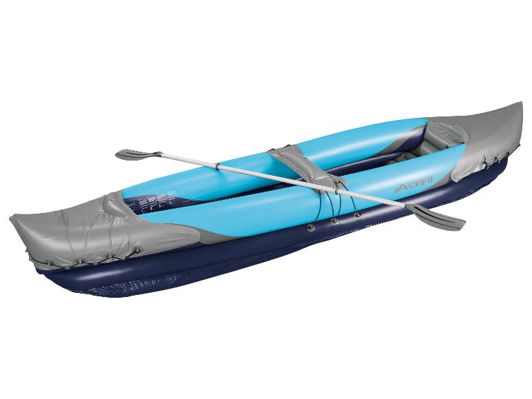 CRIVIT opblaasbare kajak met peddel, blauw en grijs