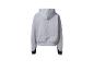 Sweat à capuche gris avec poignets noirs, vue arrière.