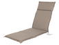 Un coussin de chaise longue beige avec dossier.