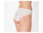 Culotte en dentelle blanche sur un mannequin, vue de côté.