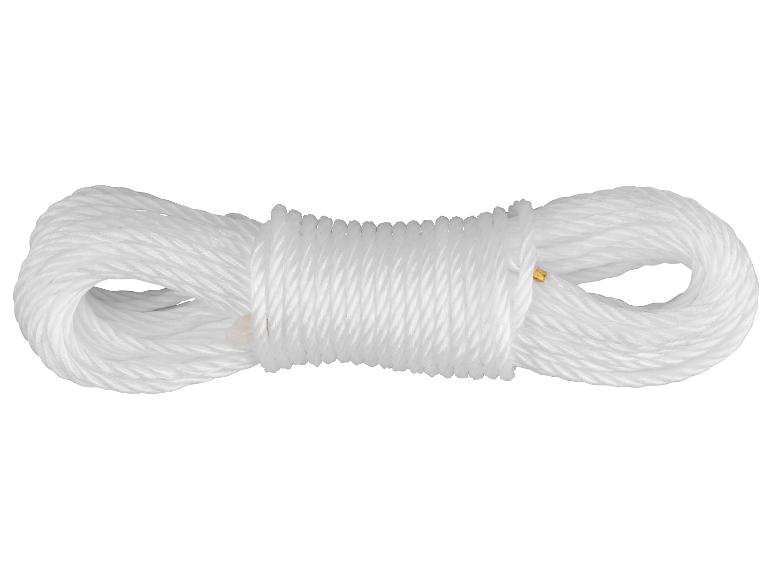 Opgerold wit touw op een witte achtergrond