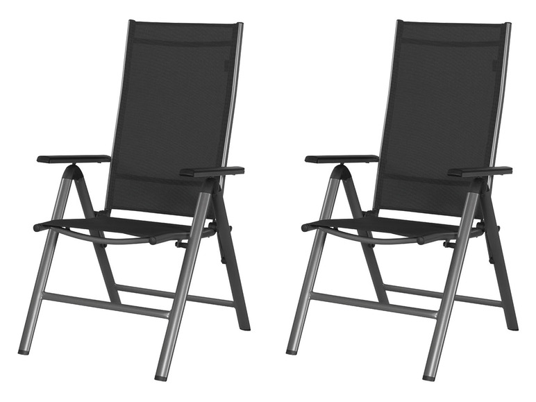 Ga naar volledige schermweergave: Relaxstoelen aluminium grijs set van 2 LIVARNO home Houston - afbeelding 1