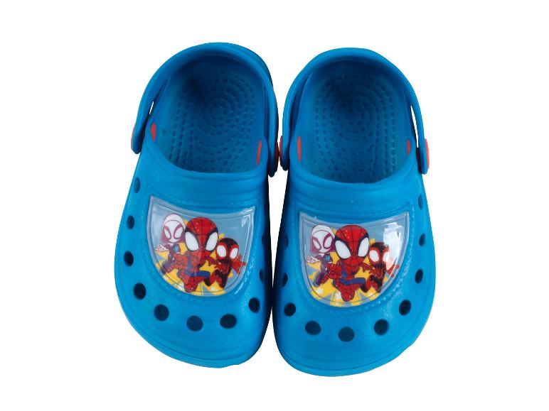 Blauwe kindersandalen met Spider-Man print.