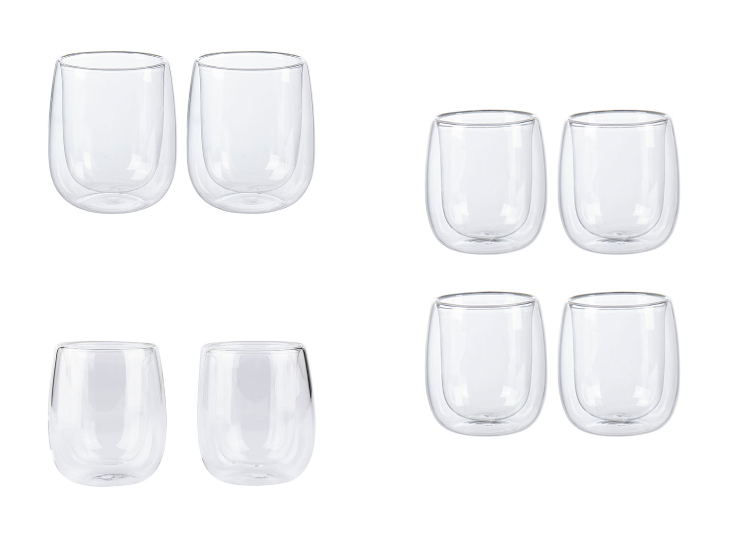 GOURMETmaxx Dubbelwandige glazen, borosilicaatglas