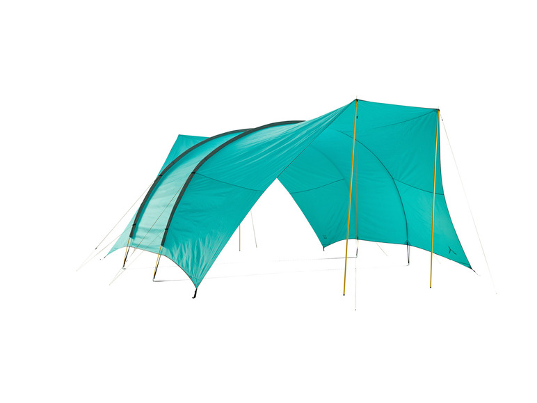 Une tente turquoise au design remarquable pour le camping.