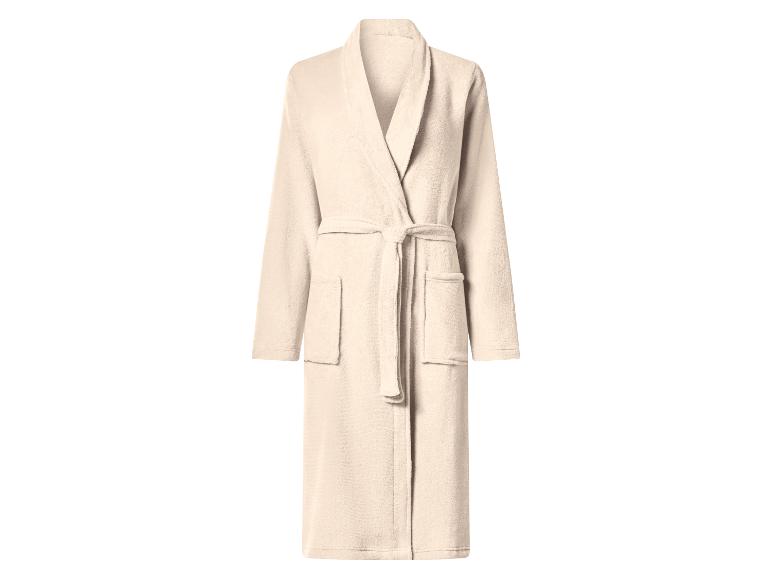 Beige katoenen badjas met ceintuur en zakken