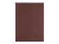 Un store enrouleur de couleur marron foncé avec une barre en argent.