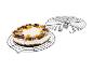 Cheesecake met chocolade, noten en fruitdecoraties op een koelrek.