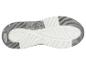 Witte en grijze sneakerzool met tractiepatroon.