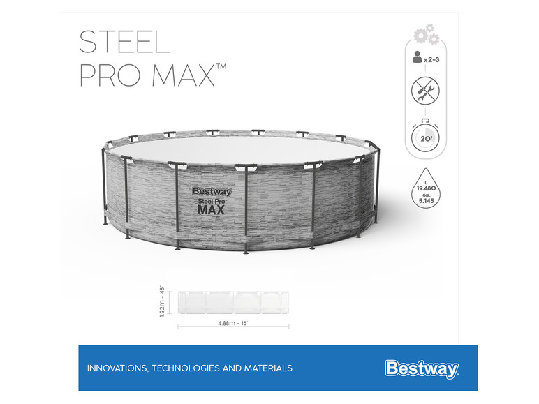 Ga naar volledige schermweergave: Bestway Zwembad »Steel Pro Max«, Ø 488 x 122 cm - afbeelding 10