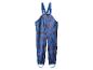 Pantalon de pluie bleu Spiderman pour enfants avec bretelles.
