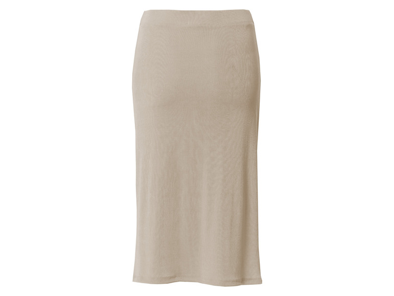 Een beige rok met een rechte snit.