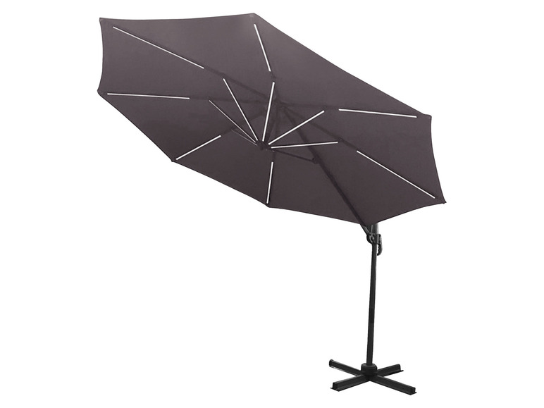 Ga naar volledige schermweergave: Zwevende parasol met ledverlichting Ø 3 m antraciet LIVARNO home - afbeelding 3