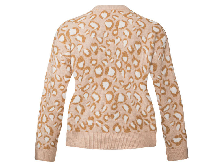 Pull beige à imprimé léopard