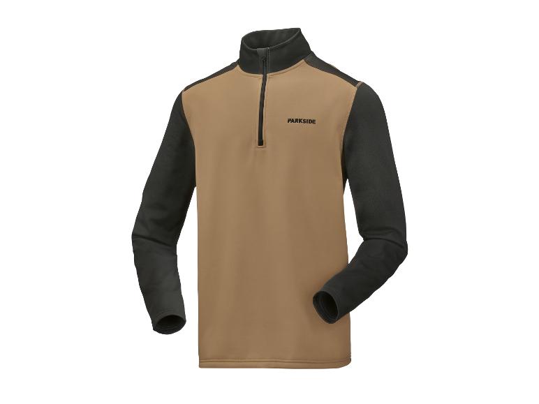 Chemise Parkside zippée marron et noire.