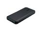 Batterie externe noire avec deux ports USB et un indicateur de charge.