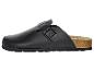 Sabot en cuir noir avec boucle et semelle en liège