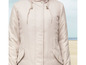 Blouson d'hiver beige avec capuche et fermeture éclair