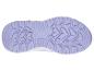 Semelle en caoutchouc violette d'une chaussure de sport.