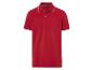 Rood poloshirt met witte boord.