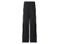 Zwarte wijde broek met elastische tailleband en geplooide textuur.