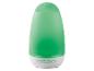 Diffuseur d'huiles essentielles vert avec base blanche et boutons de commande.