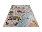 Tapis d'enfants avec ferme et animaux : chevaux, cochons, poules.
