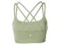 Brassière de sport vert clair avec bretelles croisées dans le dos.