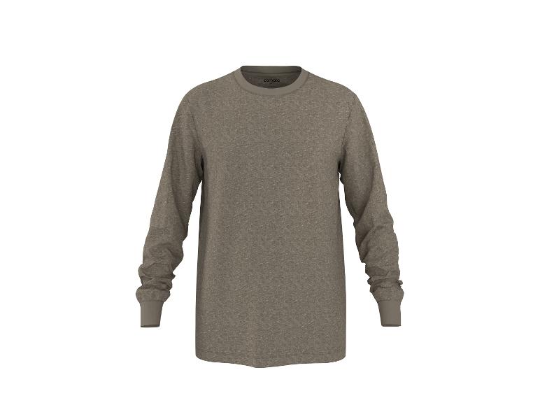 T-shirt à manches longues gris chiné pour homme