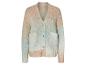 Pastelkleurige gebreide cardigan.