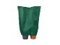 Housse verte pour plantes, couvrant deux pots.