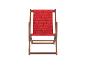 Chaise longue rouge à motifs avec cadre en bois
