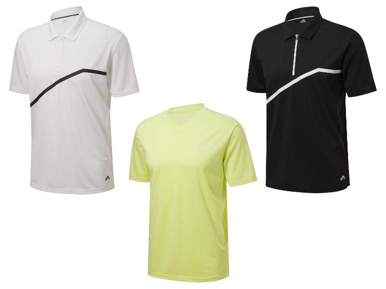 Chemise Crivit : polos blanc et noir, t-shirt jaune.