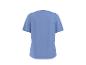 Vue arrière d'un t-shirt bleu à manches courtes.