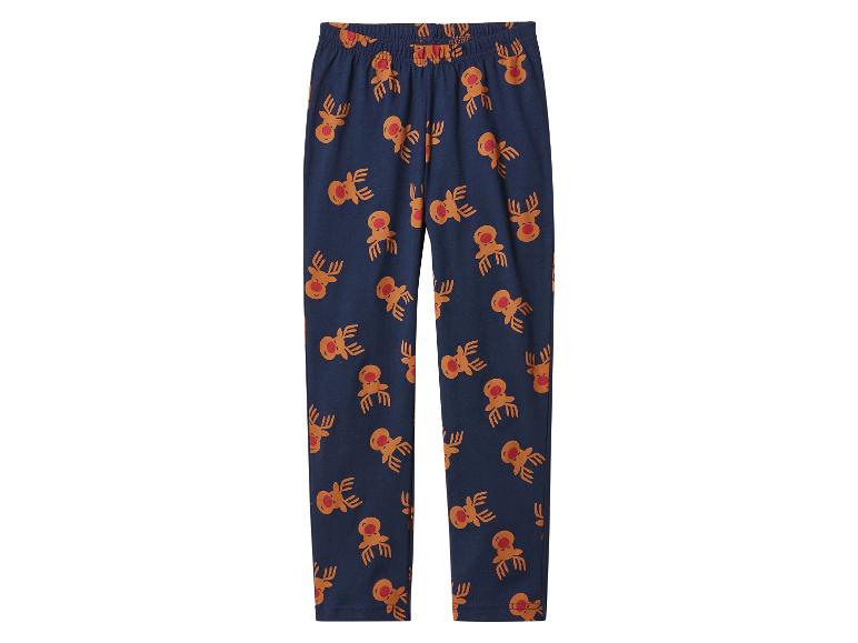 Donkerblauwe pyjamabroek met kerstrendierprint.