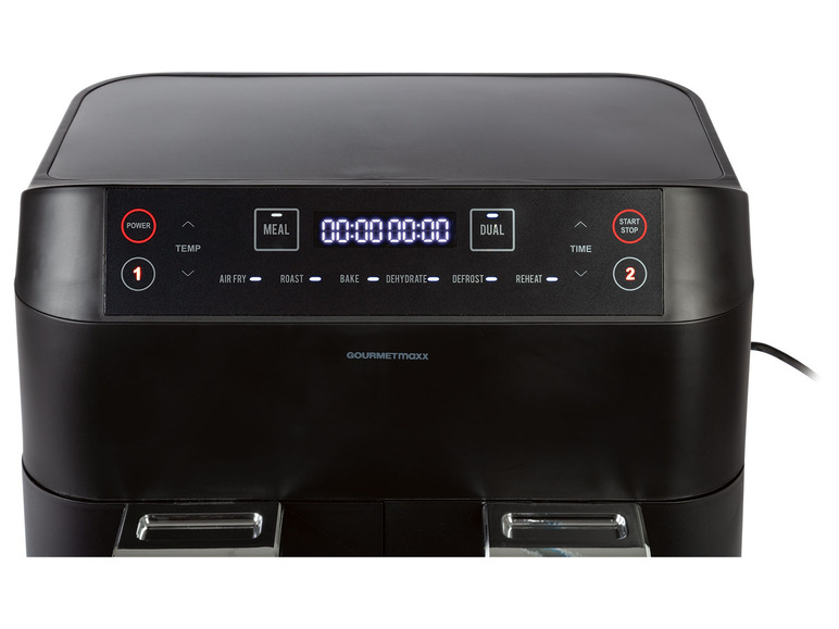 Ga naar volledige schermweergave: GOURMETmaxx Airfryer met dubbele mand 2 x 3,8 l - afbeelding 4