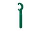 Groene plastic sleutel voor waterfilters of andere componenten.