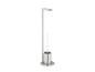 Porte-papier toilette et brosse WC autoportants en acier inoxydable.