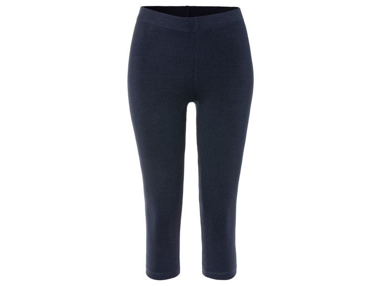 Donkerblauwe capri-leggings voor dames.