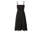 Robe noire à fines bretelles et bustier smocké