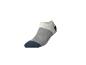 Chaussette courte tricolore : blanc, gris et bleu marine.