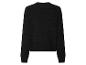 Pull noir à manches longues pour femme avec détails ajourés